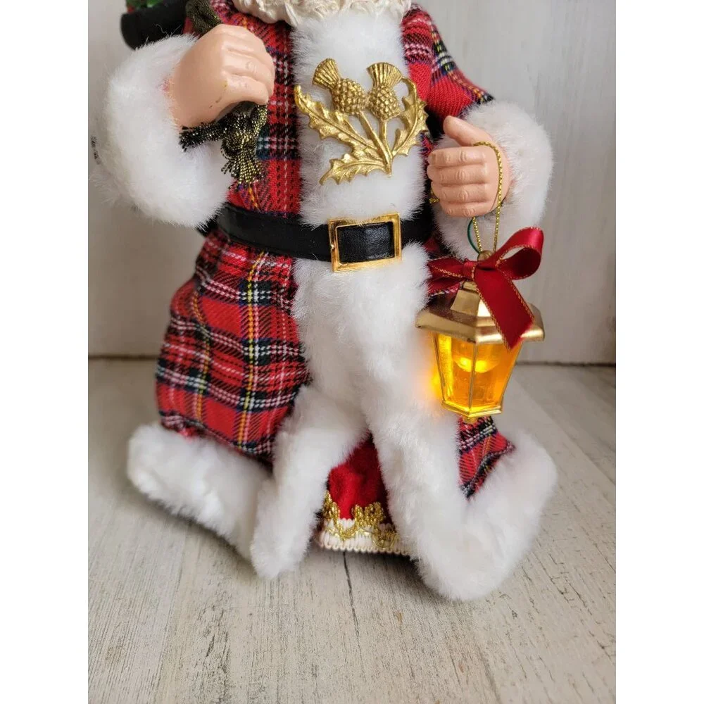 Possible dreams plaid tidings RARE clothtique lantern Santa Claus toy sack‎ Xmas